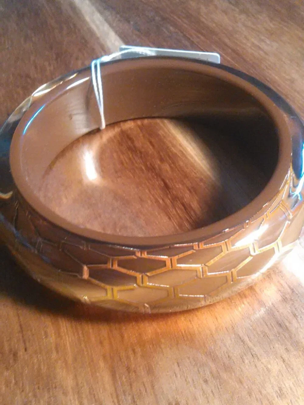 Calvin Klein Ion Plated RoseGold Stainless Steel Abstract Bangle Bracelet 8 Inch